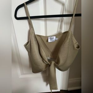 Princess Polly Jamelia Tie Front Top Khaki